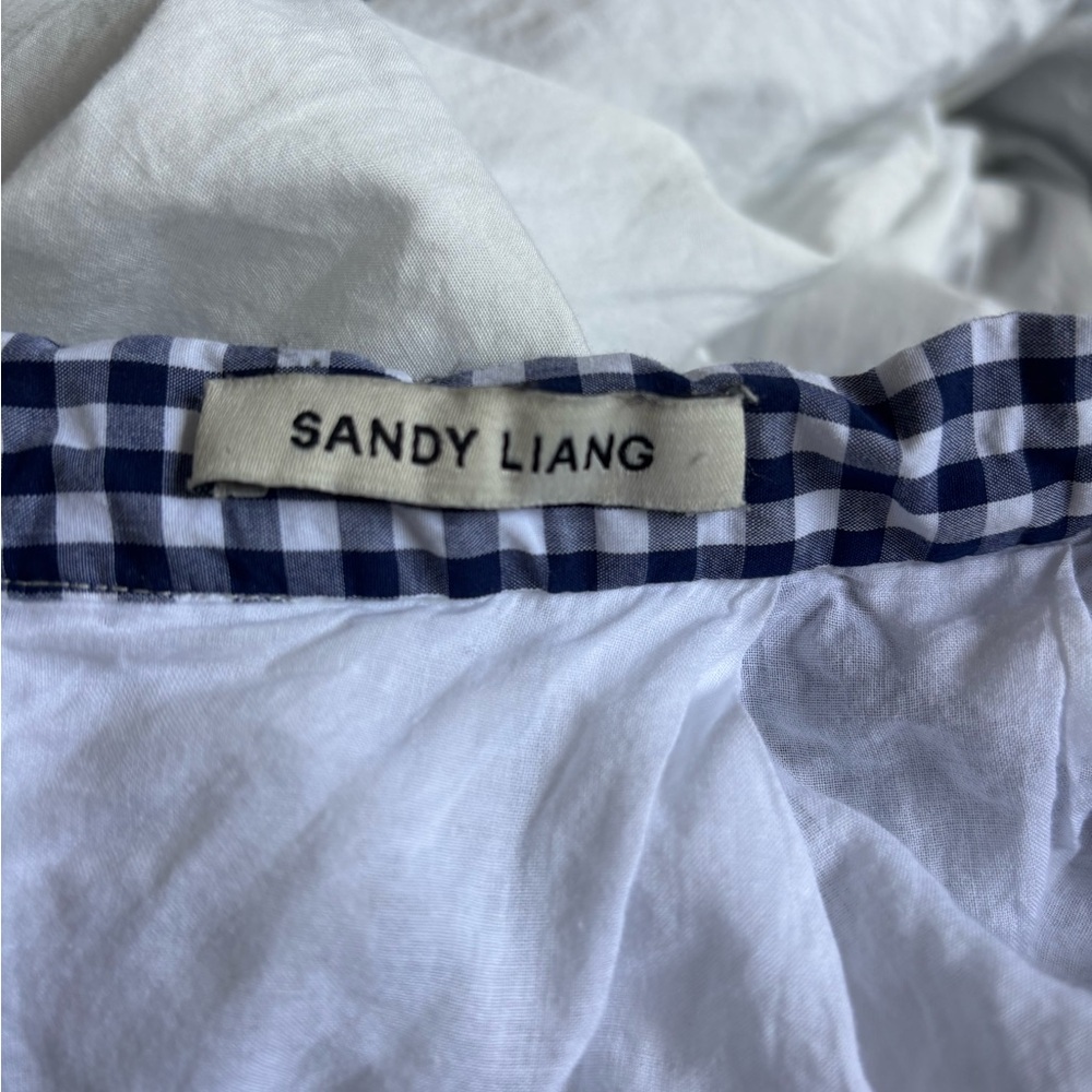 Sandy liang Gingham Checkered Skirt - navy and White - Picture 3 of 4